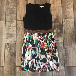 Calvin Klein Black and Multicolored Dress 10P